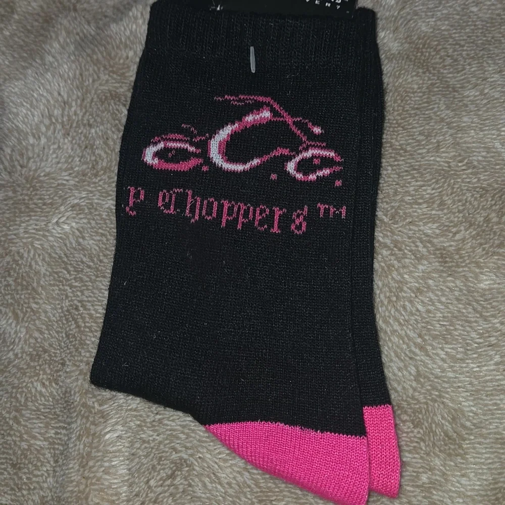 Vintage Orange County Choppers OCC Womens Black and Pink Socks Size 9-11